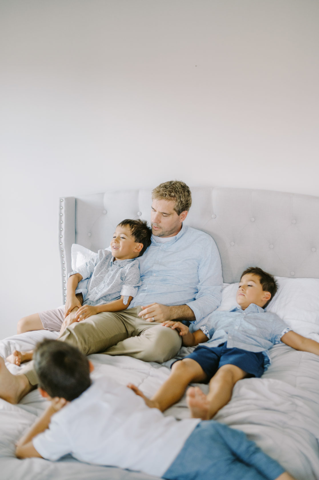 Playful photo of father with sons by Richmond family photographer Jacqueline Aimee Portraits