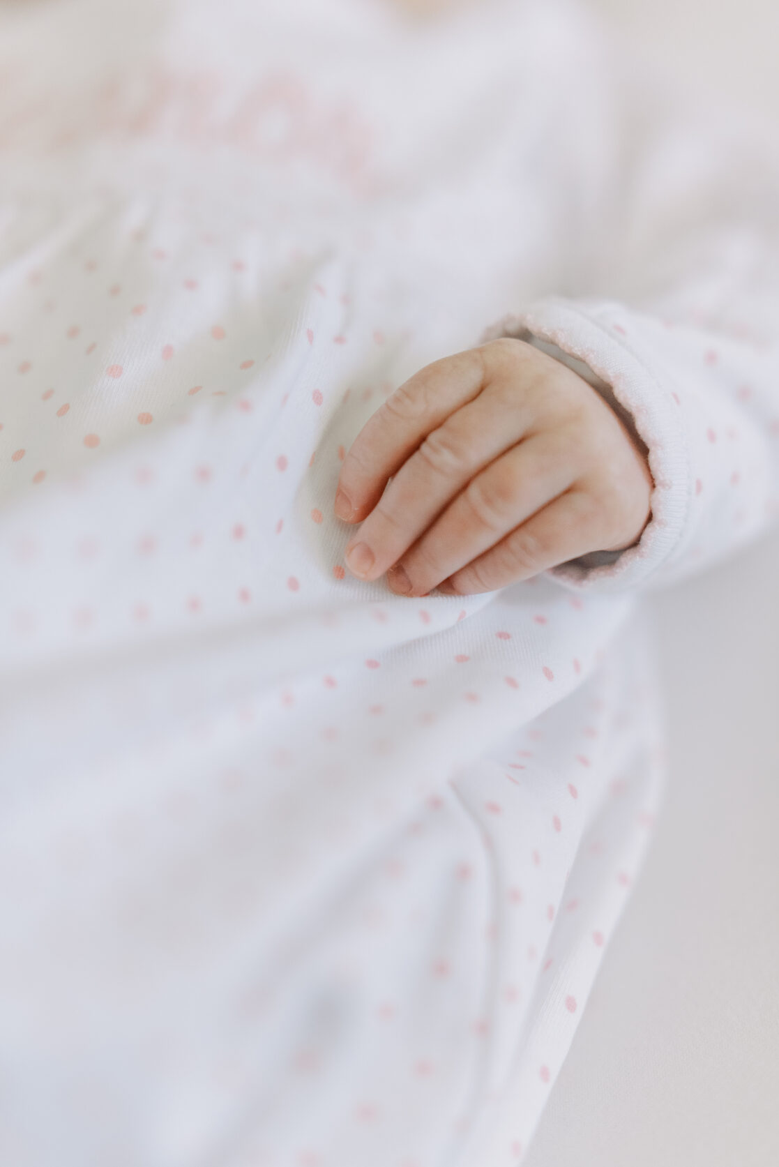 newborn baby hand close up